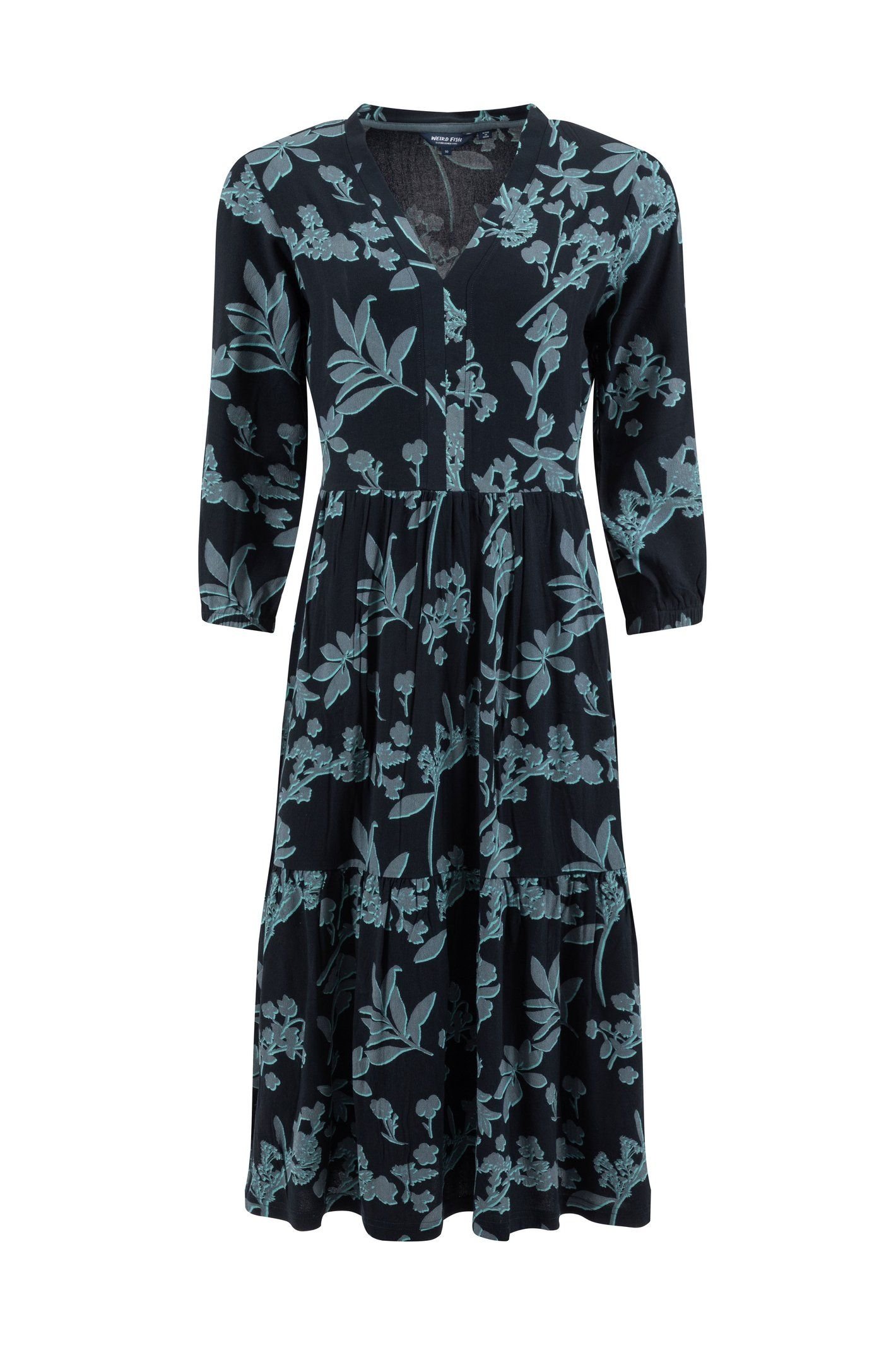 Weird Fish Weird Fish Women's Gardot Viscose Printed Midaxi Dress in Light Green - 2