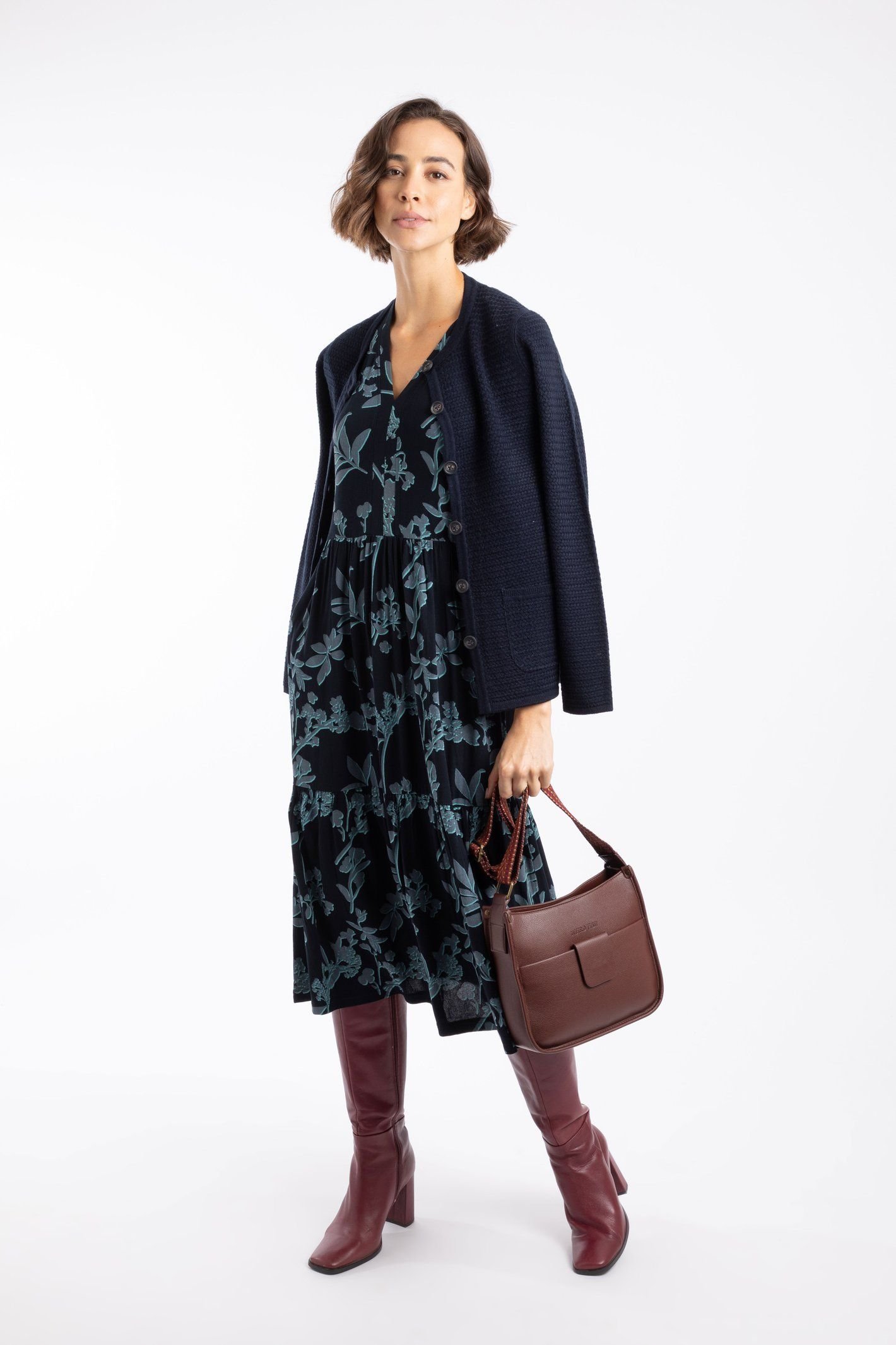 Weird Fish Weird Fish Women's Gardot Viscose Printed Midaxi Dress in Light Green - 4