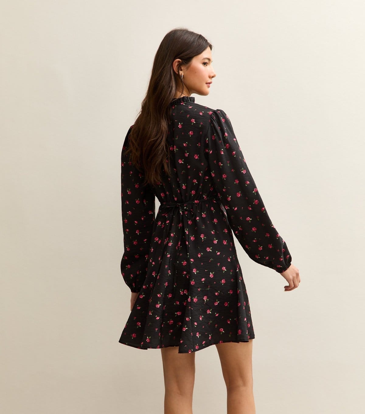 New Look Women's Black Ditsy Floral Godet Mini Dress New Look - 4