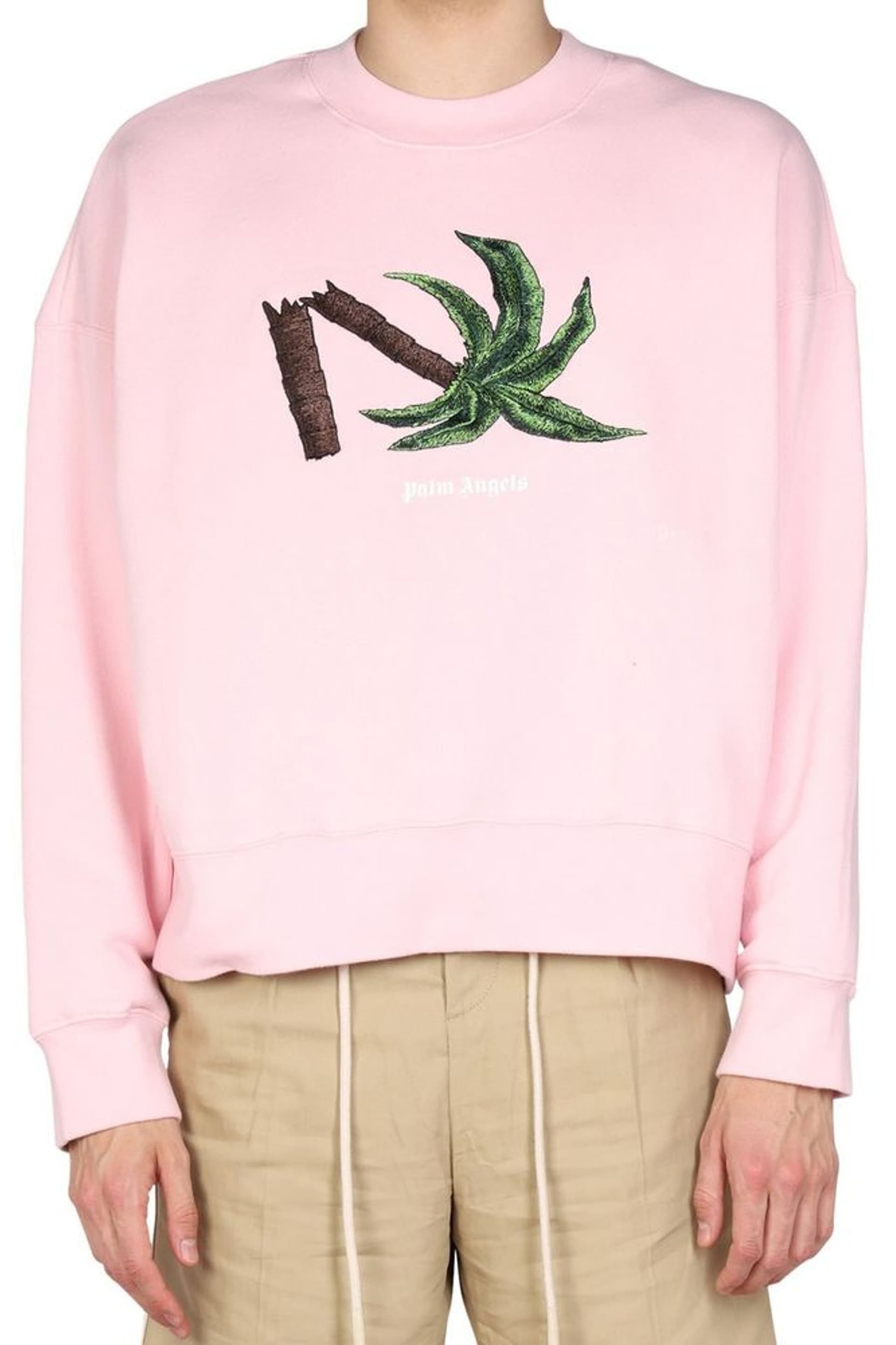Palm Angels Palm Angels Men's Graphic Cotton Sweatshirt in Pale Pink