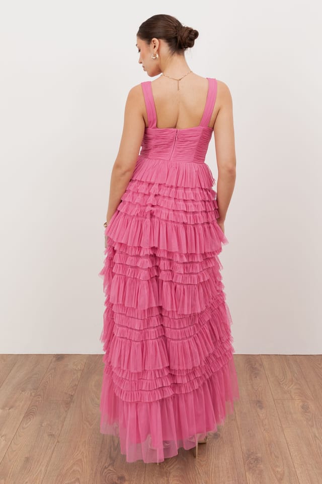 Anaya with Love Anaya with Love Women's Sleeveless Tiered Maxi Dress in Pink - 2