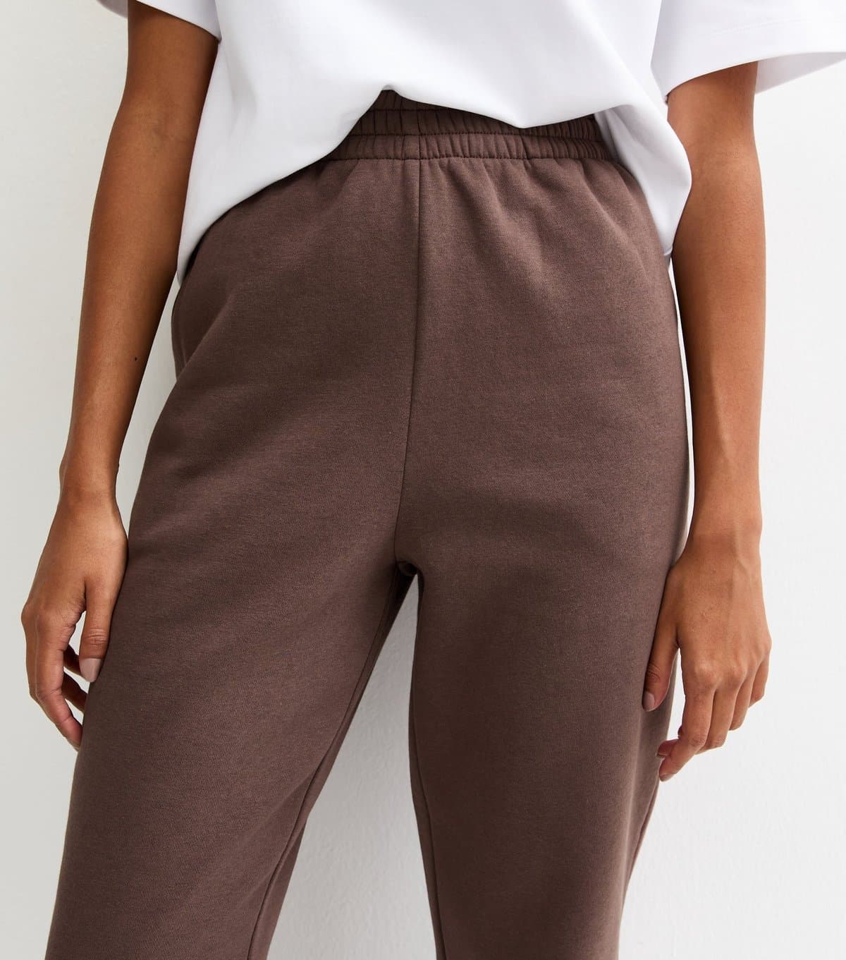 New Look New Look Dark Brown Jersey Cuffed Joggers