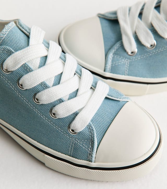 New Look Women's Blue Canvas Lace Up Trainers Vegan New Look - 3