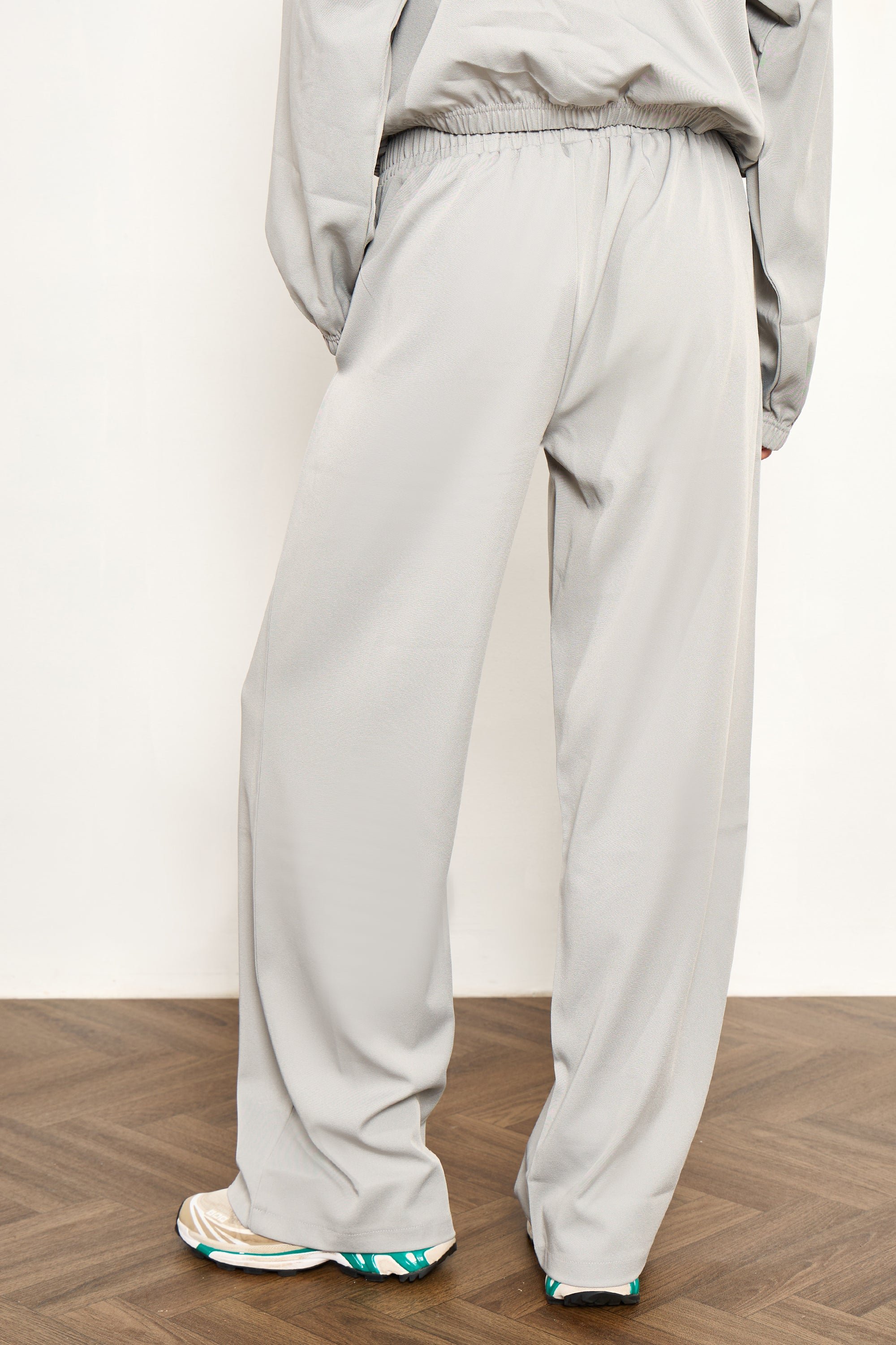 Kaiia Kaiia Woven Wide Leg Trousers Grey Blue - 4