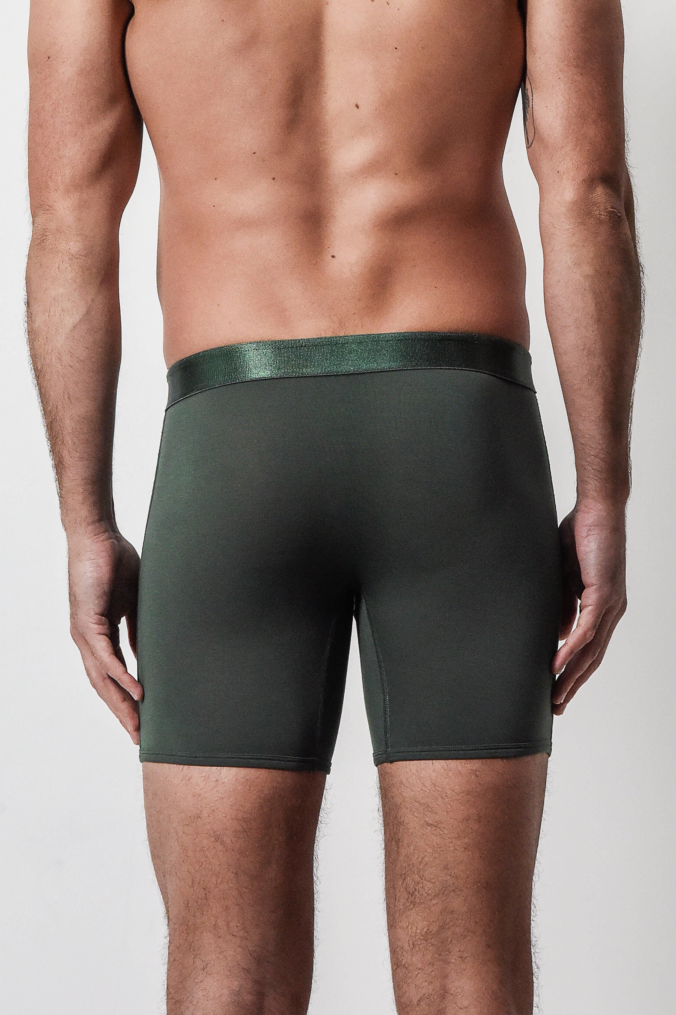 Arlo Hudson Arlo Hudson Men's Plain Tencel™ Boxer in Dark Green - 2