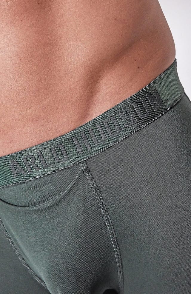 Arlo Hudson Arlo Hudson Men's Plain Tencel™ Boxer in Dark Green - 3