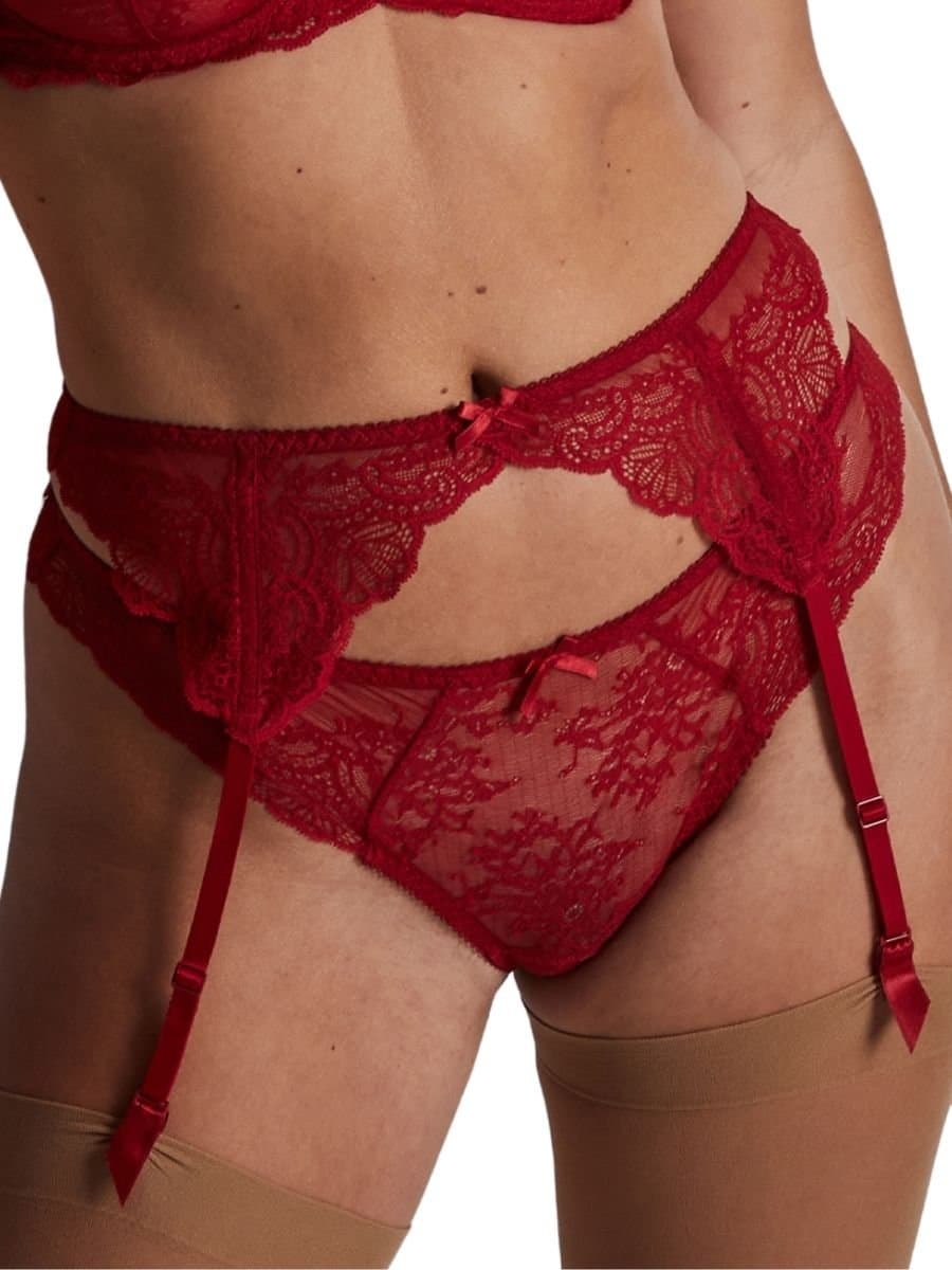 Aubade Aubade Red Lace Suspender Belt for Women