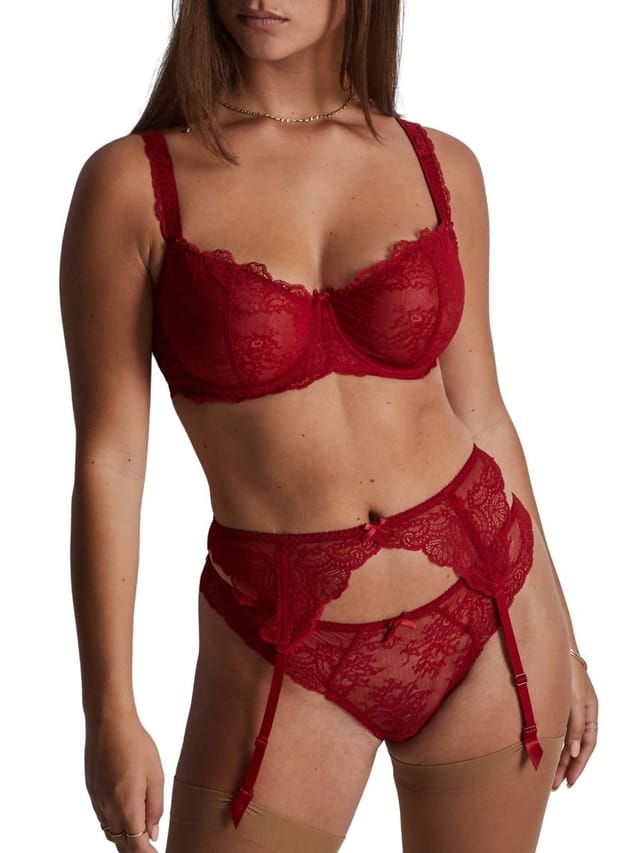 Aubade Aubade Women's Danse Des Sens Suspender Belt in Red - 3