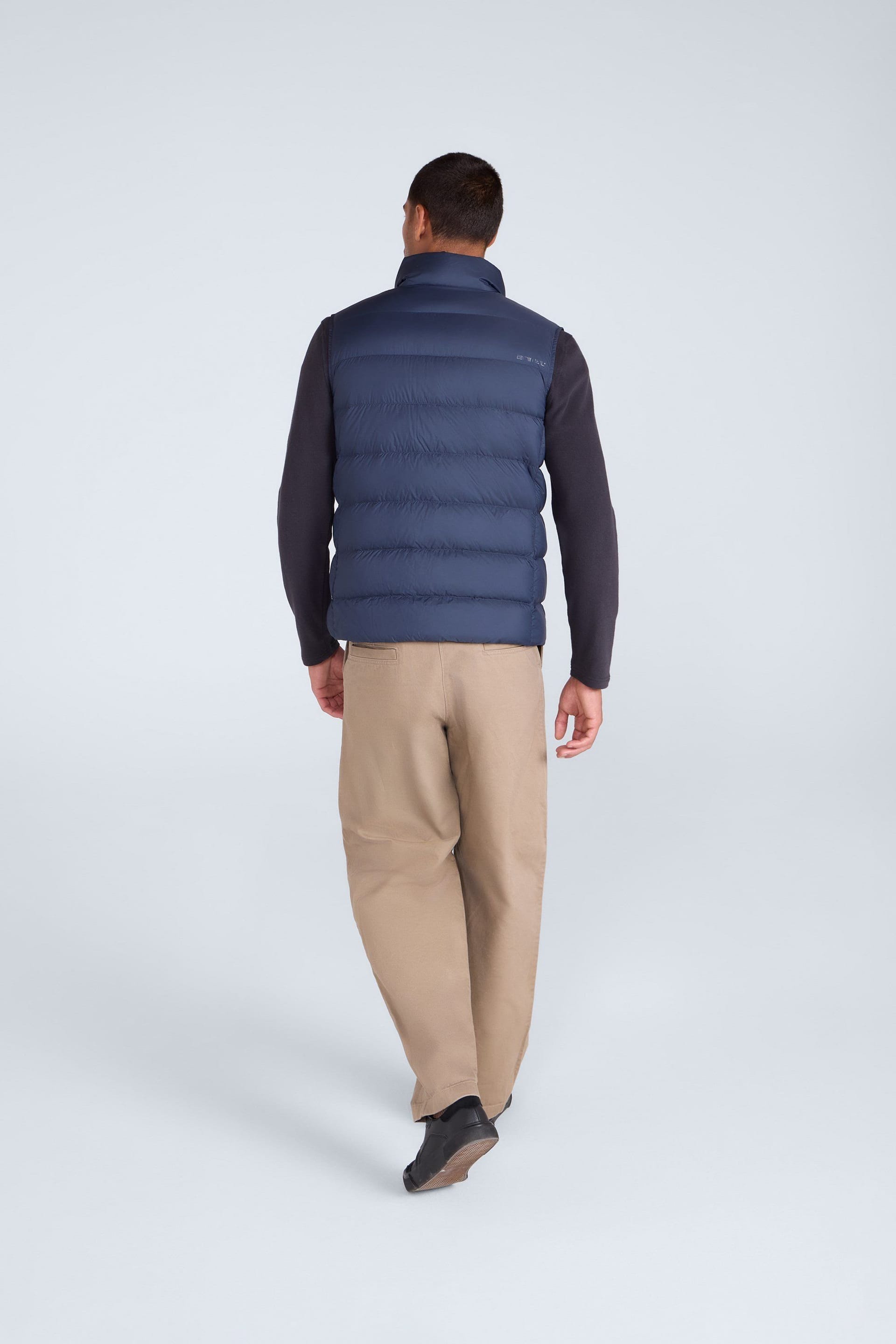Animal Animal Men's Insulated Warm Cosy Lightweight Casual Full Zip Outdoor Down Gilet in Navy - 4