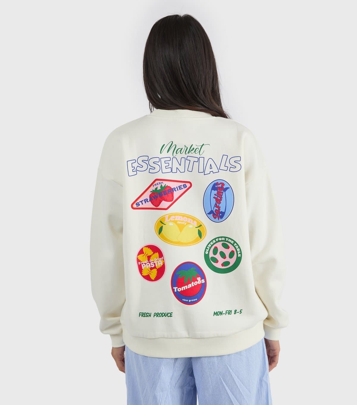 Custard Women's White Market Essentials Sweatshirt Custard New Look