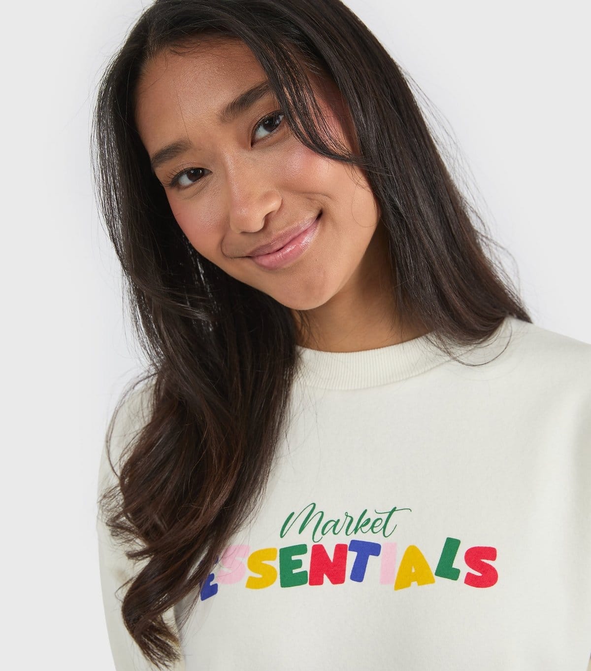 Custard Women's White Market Essentials Sweatshirt Custard New Look - 4