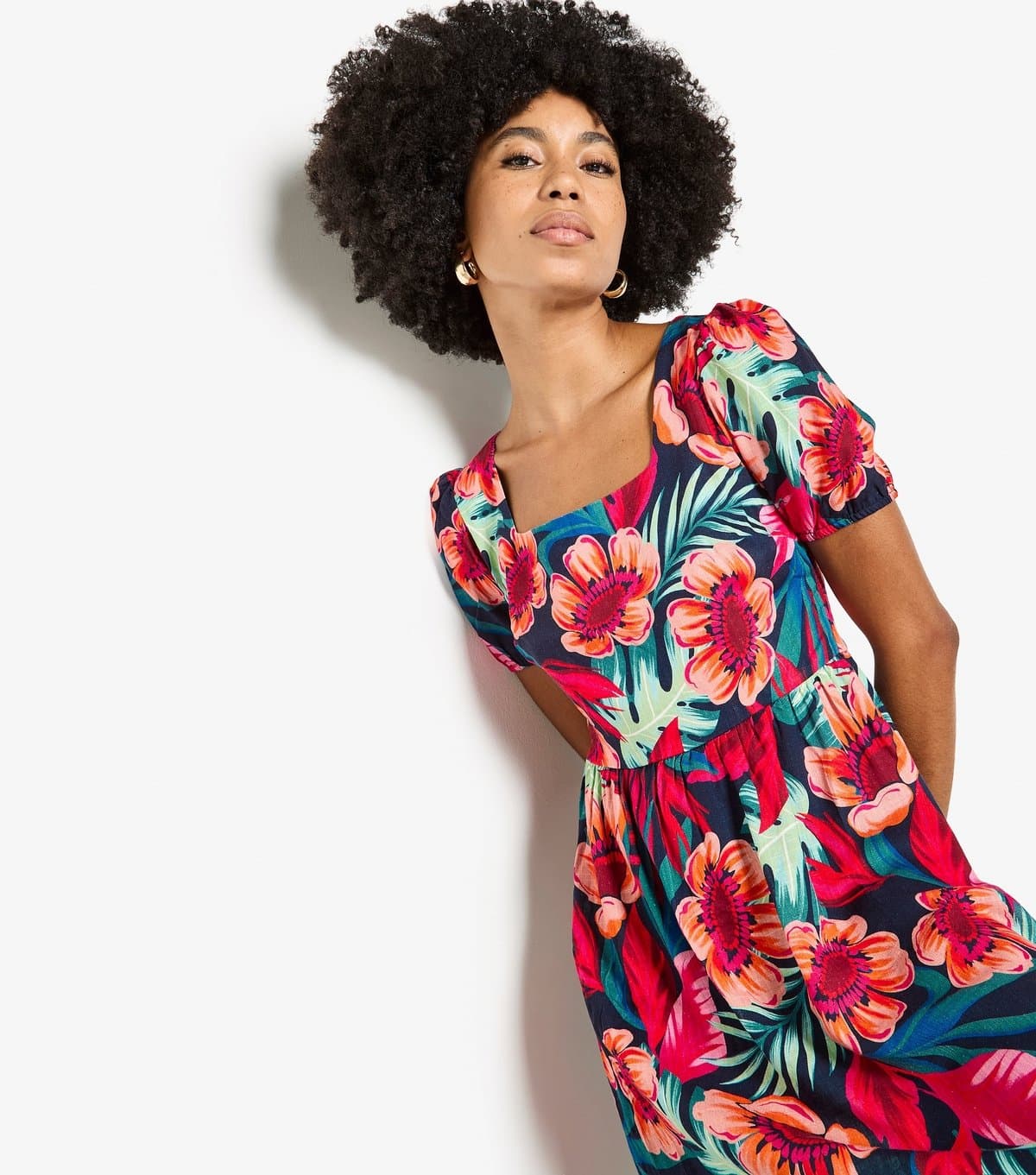 Apricot Women's Red Floral Square Neck Mini Dress Apricot New Look