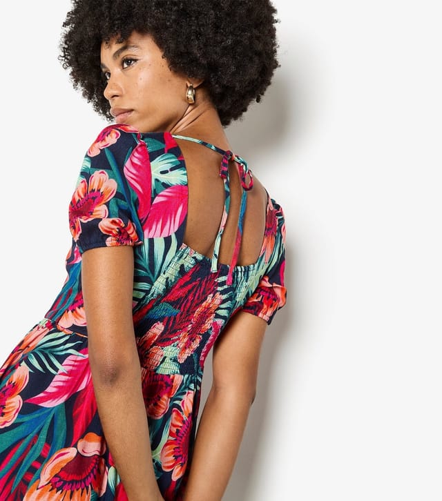 Apricot Women's Red Floral Square Neck Mini Dress Apricot New Look - 2