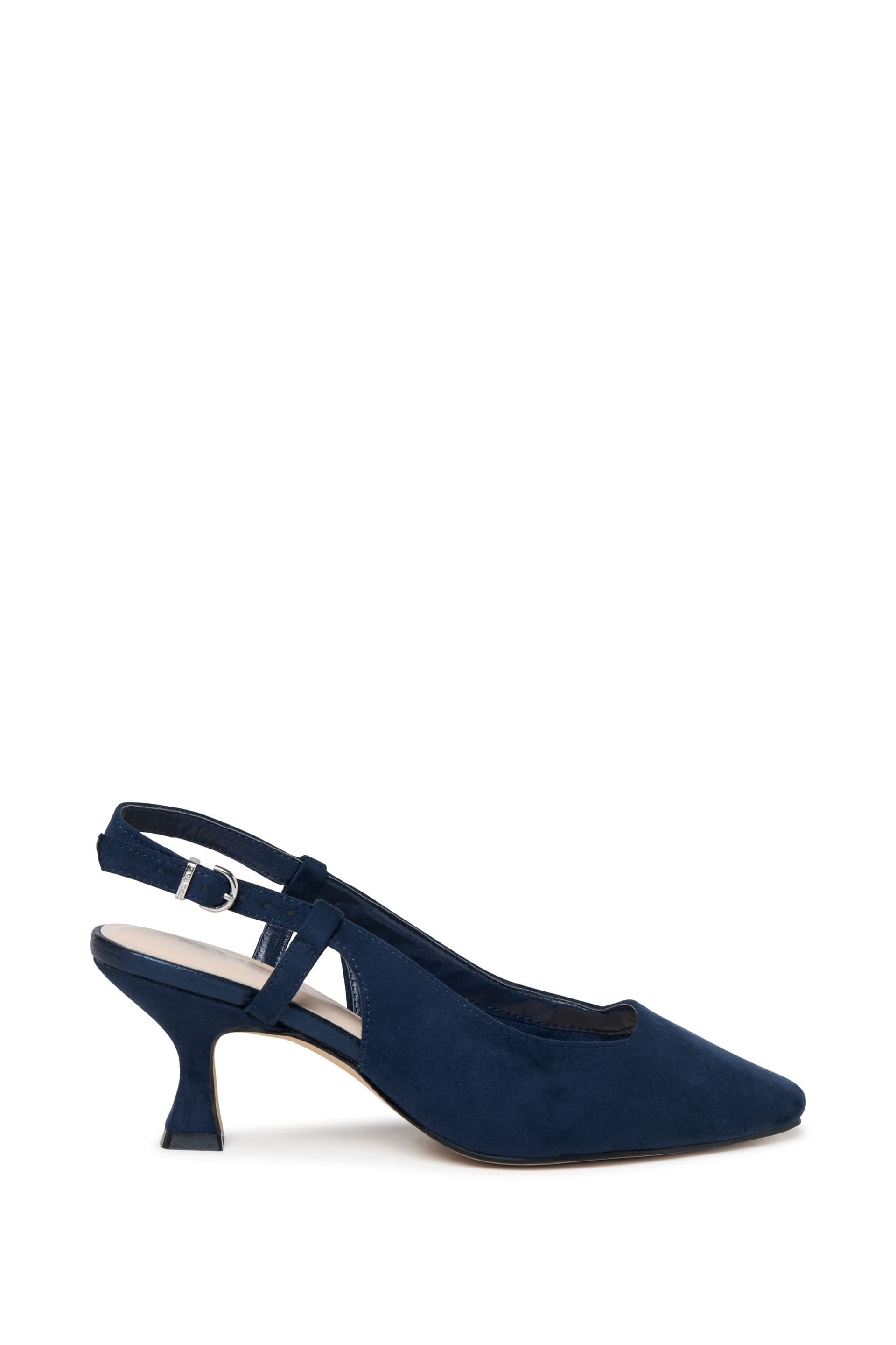 Paradox London Paradox London Women's Fervora' Wide Fit Mid Heel Chisel Toe Sling Backs in Navy