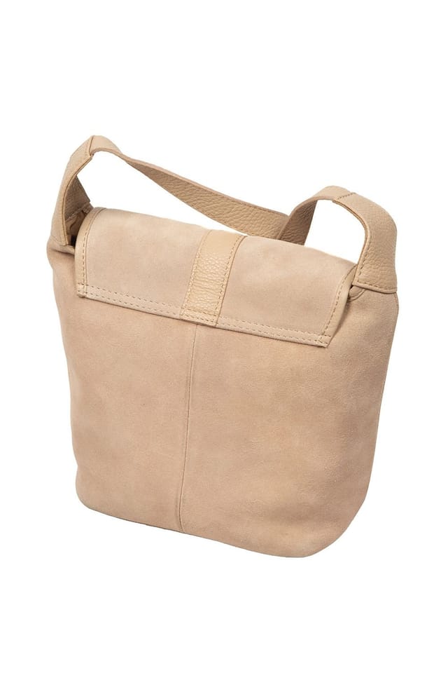 Pure Luxuries London Pure Luxuries London Women's 'Aveline' Suede & Leather Cross Body Bag in Beige - 3