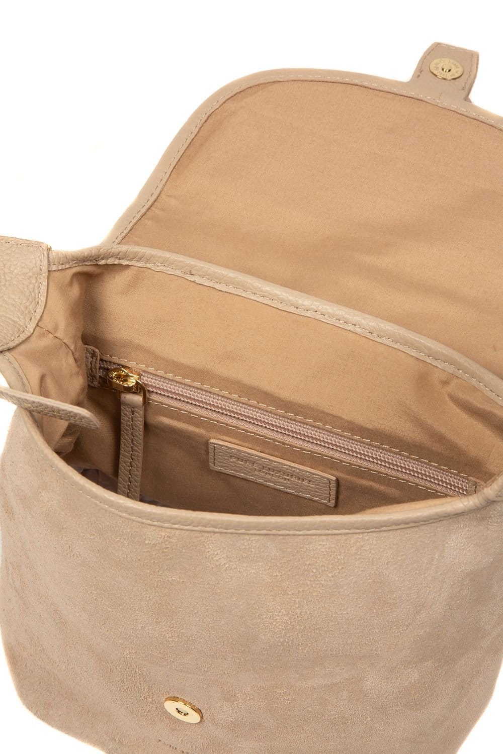 Pure Luxuries London Pure Luxuries London Women's 'Aveline' Suede & Leather Cross Body Bag in Beige - 4