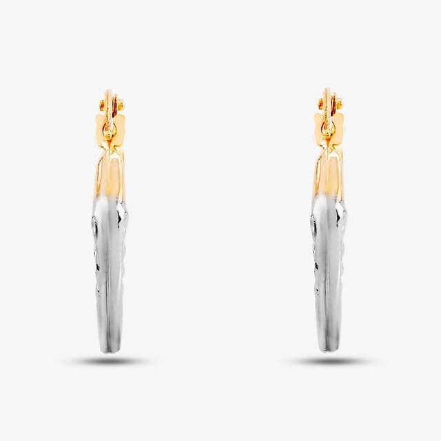 T.H.Baker T.H.Baker Women's 9ct Two Colour Gold Heart Hoop Earrings UER122YW - 2