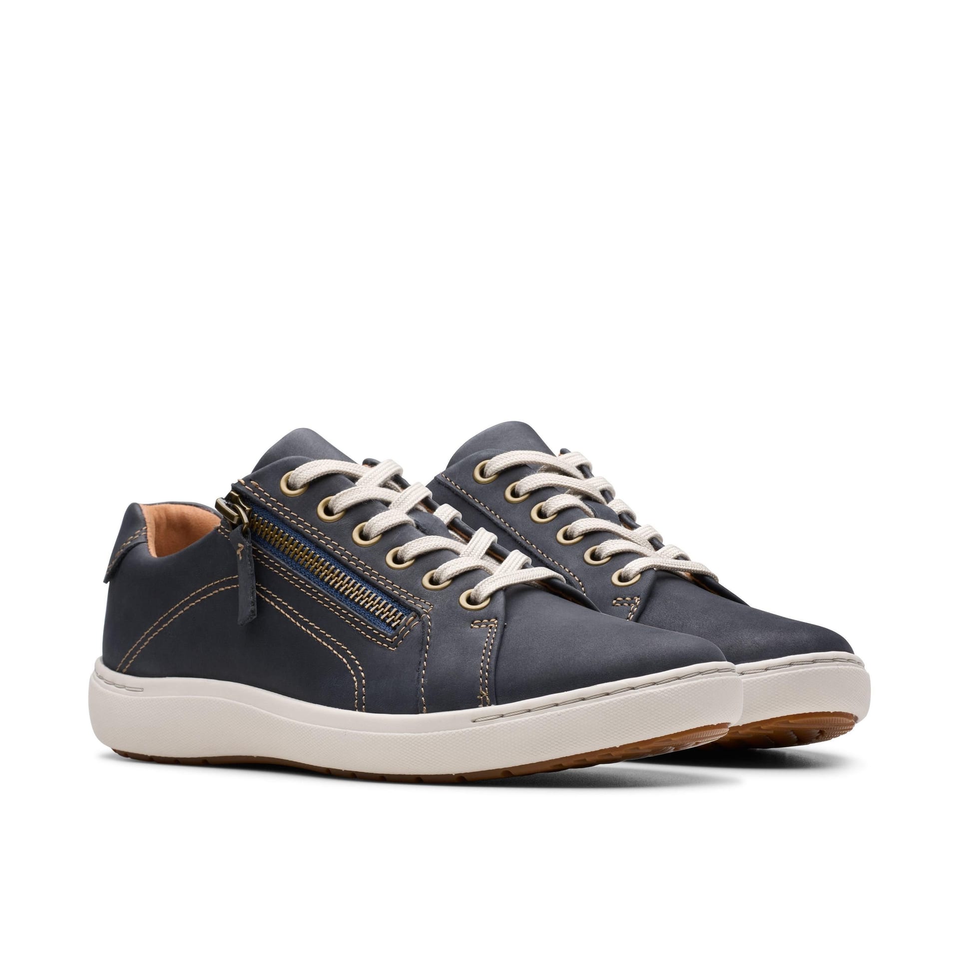 Clarks Clarks Women's Nalle Lace Navy Nubuck Trainers in Blue - 4