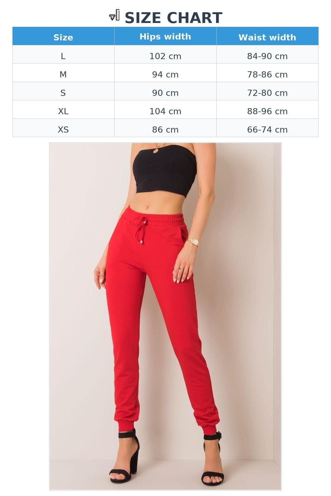 Love Lace Love Lace Women's Tracksuit Sweatpants with Narrow Legs in Red - 4