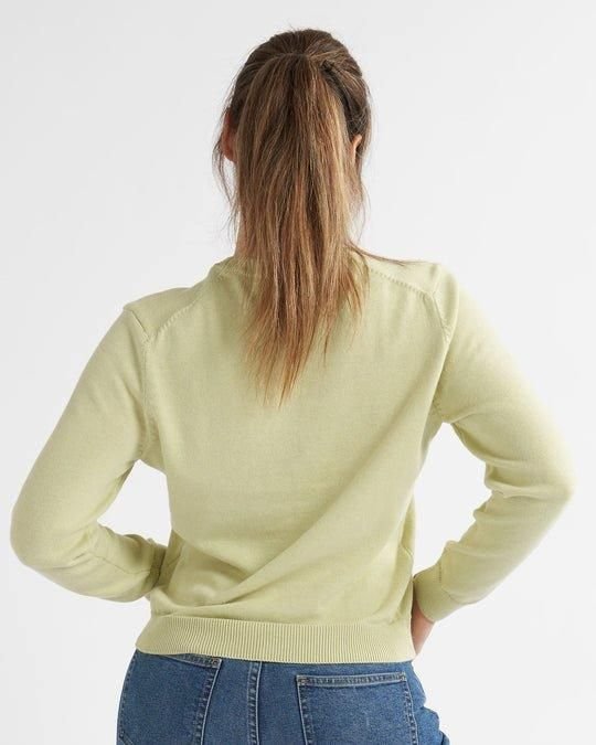 Alse Studio Alse Studio Women's Premium Quality 100% Cotton Crew Neck Long Sleeve Jumper in Green - 3