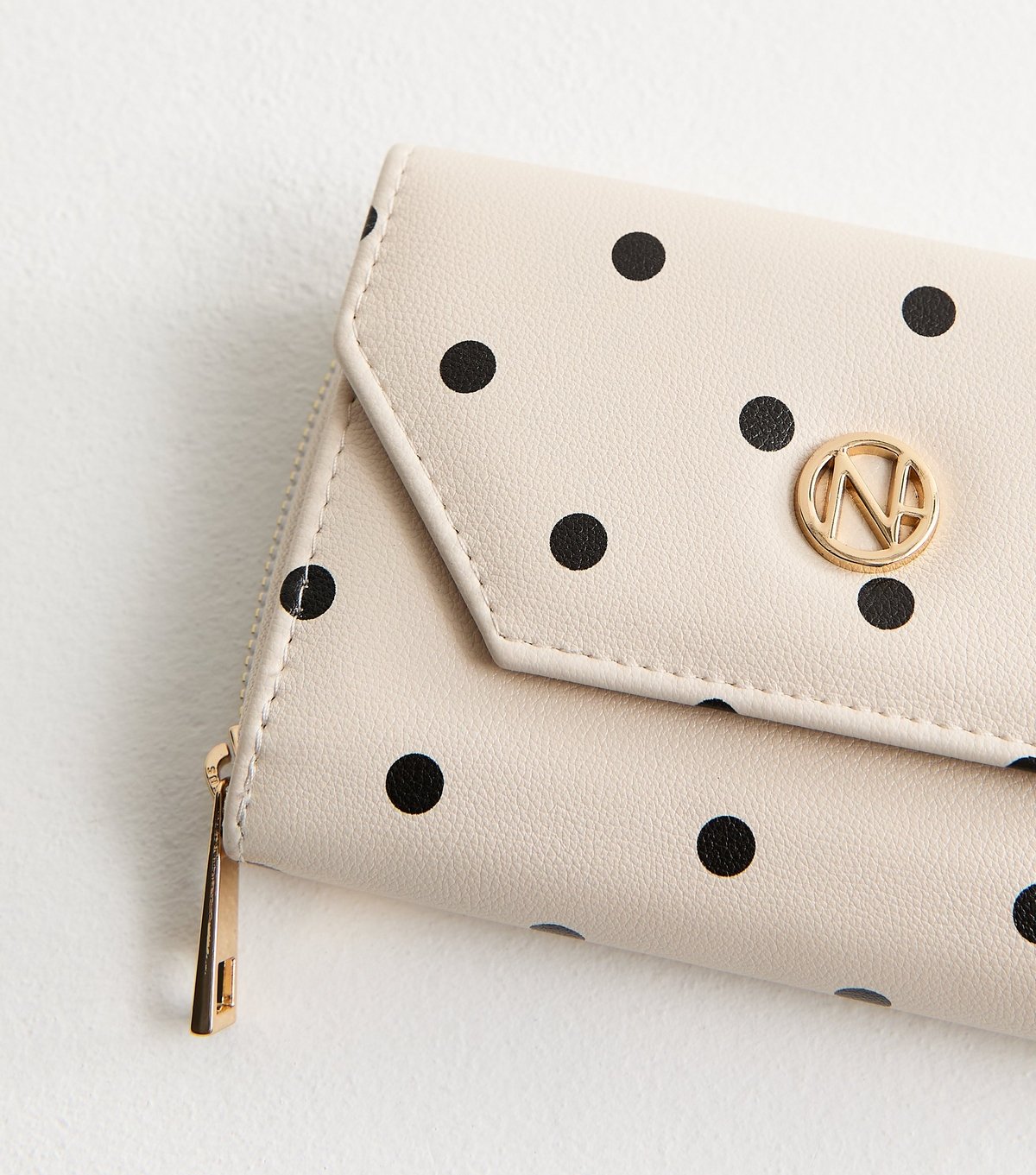 New Look Cream Polka Dot Logo Charm Purse New Look - 2