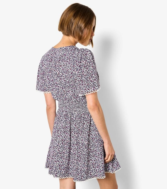 Apricot Women's Purple Ditsy Floral Wrap Mini Dress Apricot New Look - 3