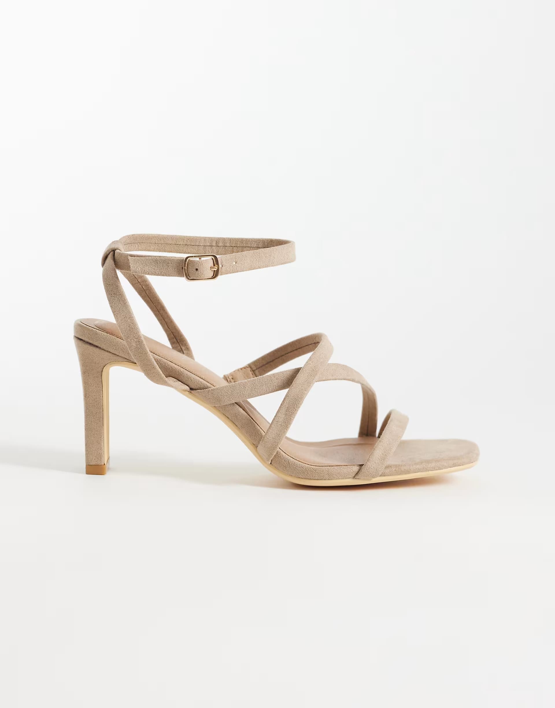 ASOS New Look strappy block heeled sandal in mink