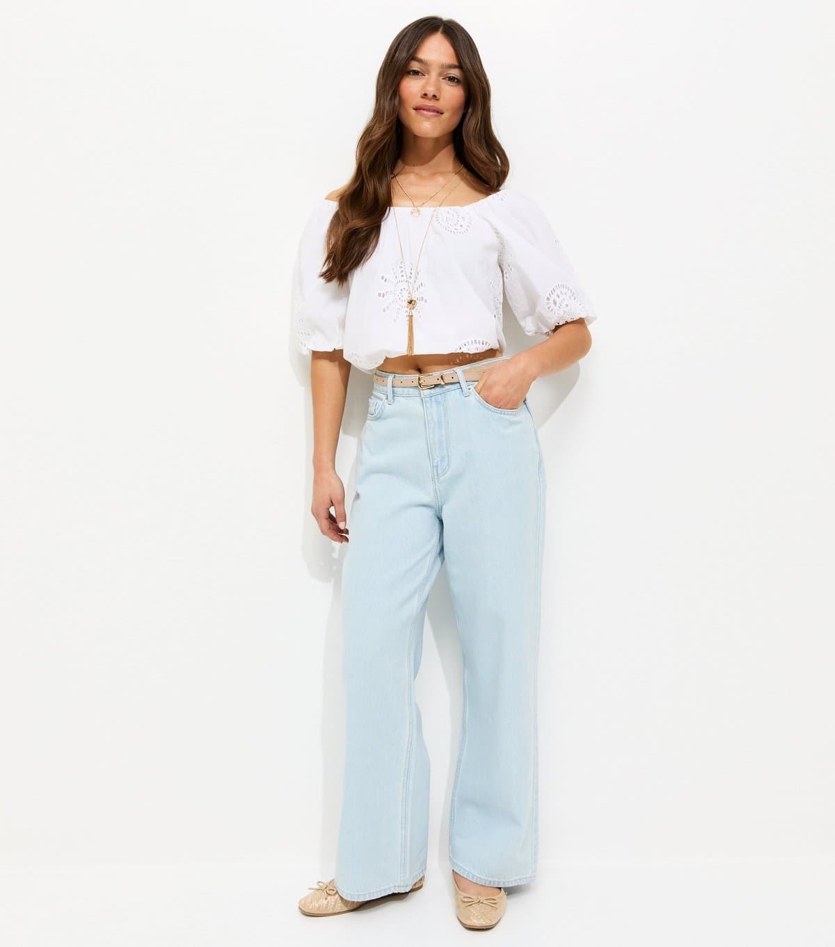 New Look New Look Light Blue Wash Petite High Waist Jeans