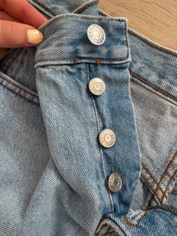 ASOS Design Light Blue Denim - Ripped Wide shorts ASOS