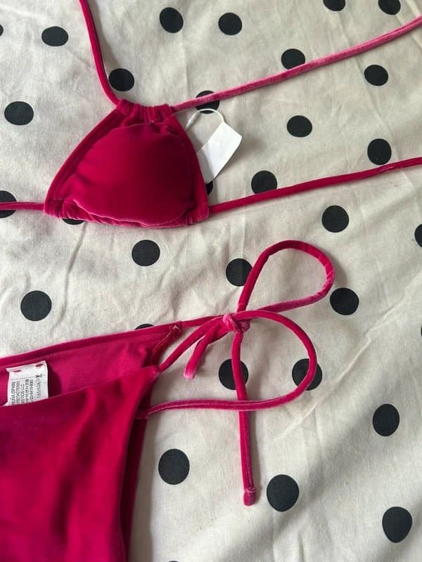 Bershka Bershka Pink Velvet Bikini.