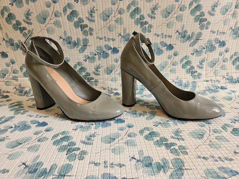 New Look Grey Circular Block Heels