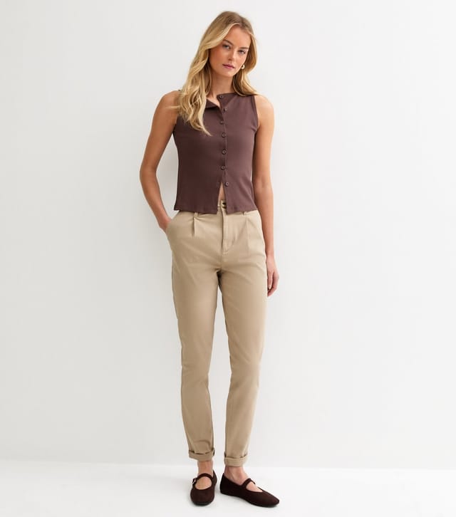 New Look Women's Tall Stone Slim Leg Chino Trousers New Look - 3