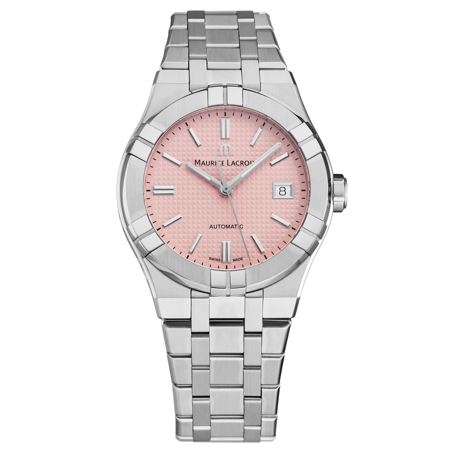Maurice Lacroix Maurice Lacroix Women's 'Aikon' Pink Dial Stainless Steel Bracelet Automatic Watch