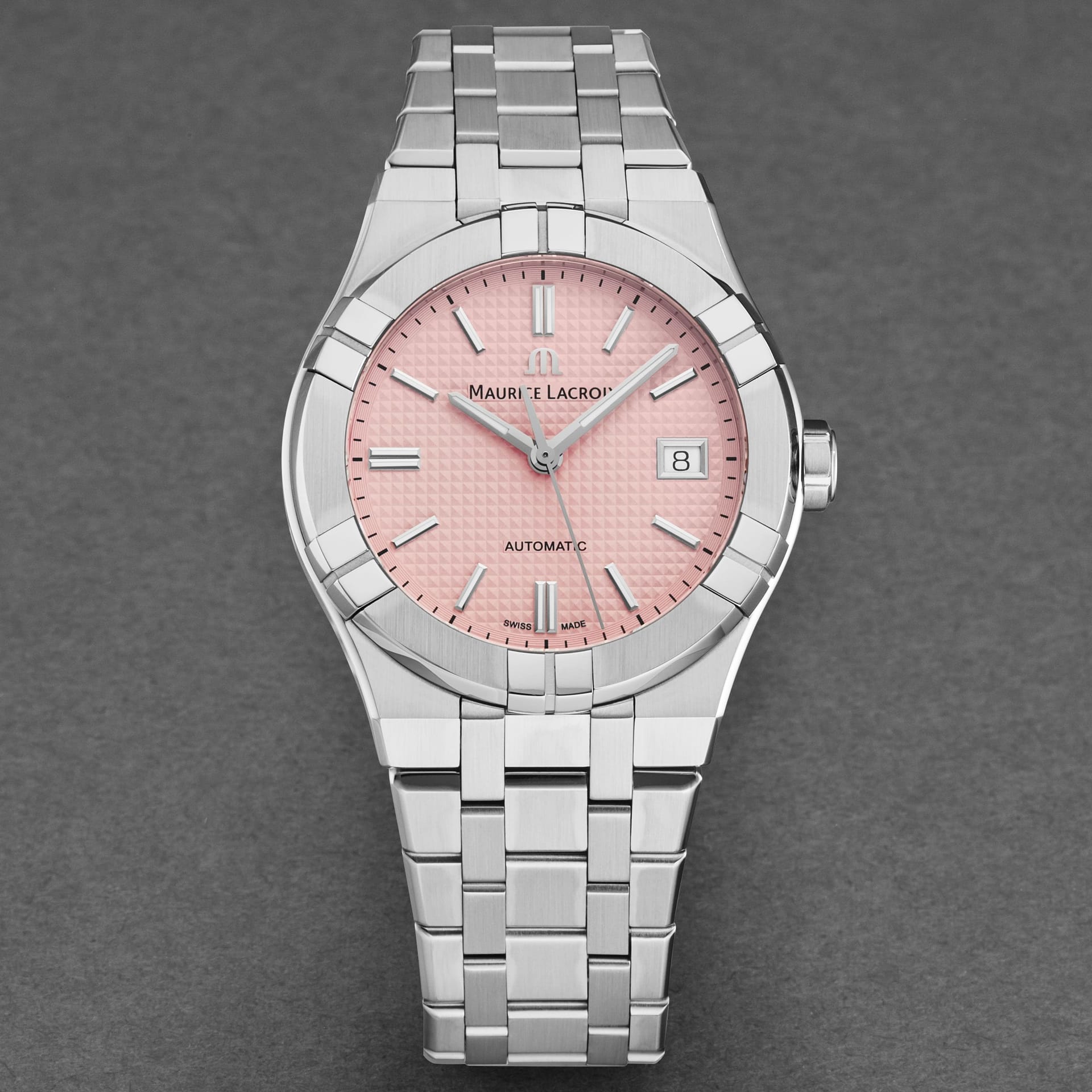 Maurice Lacroix Maurice Lacroix Women's 'Aikon' Pink Dial Stainless Steel Bracelet Automatic Watch - 4