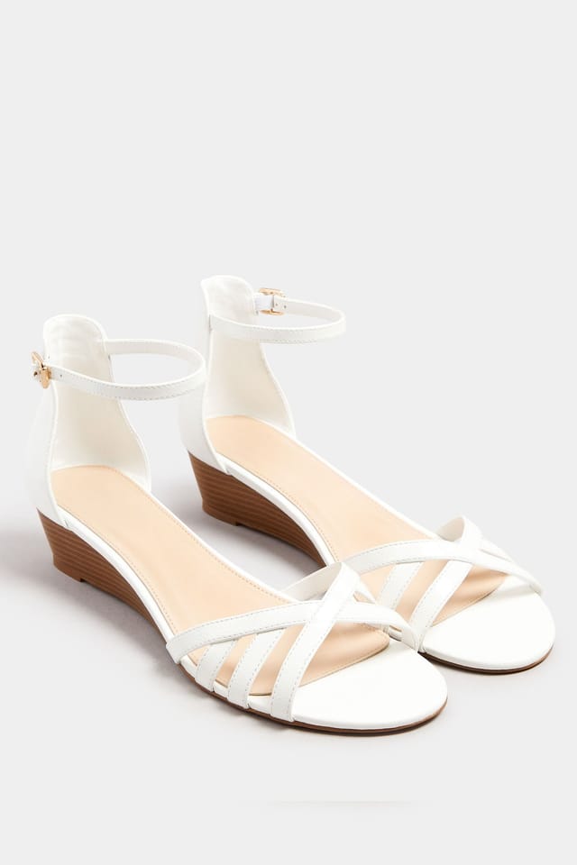 Long Tall Sally Long Tall Sally Women's Heel Wedge Sandals in White - 2