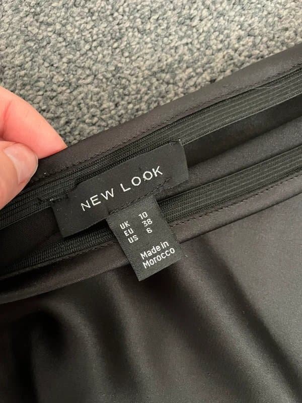 New Look New Look Black Satin Maxi Skirt Size 10