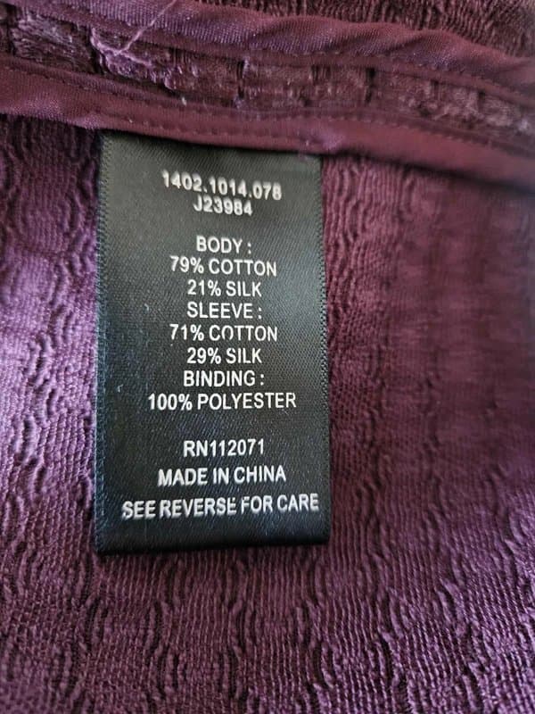 Jigsaw Jigsaw Textured 3/4 Sleeve Cotton-Silk Top In Plum UK 10