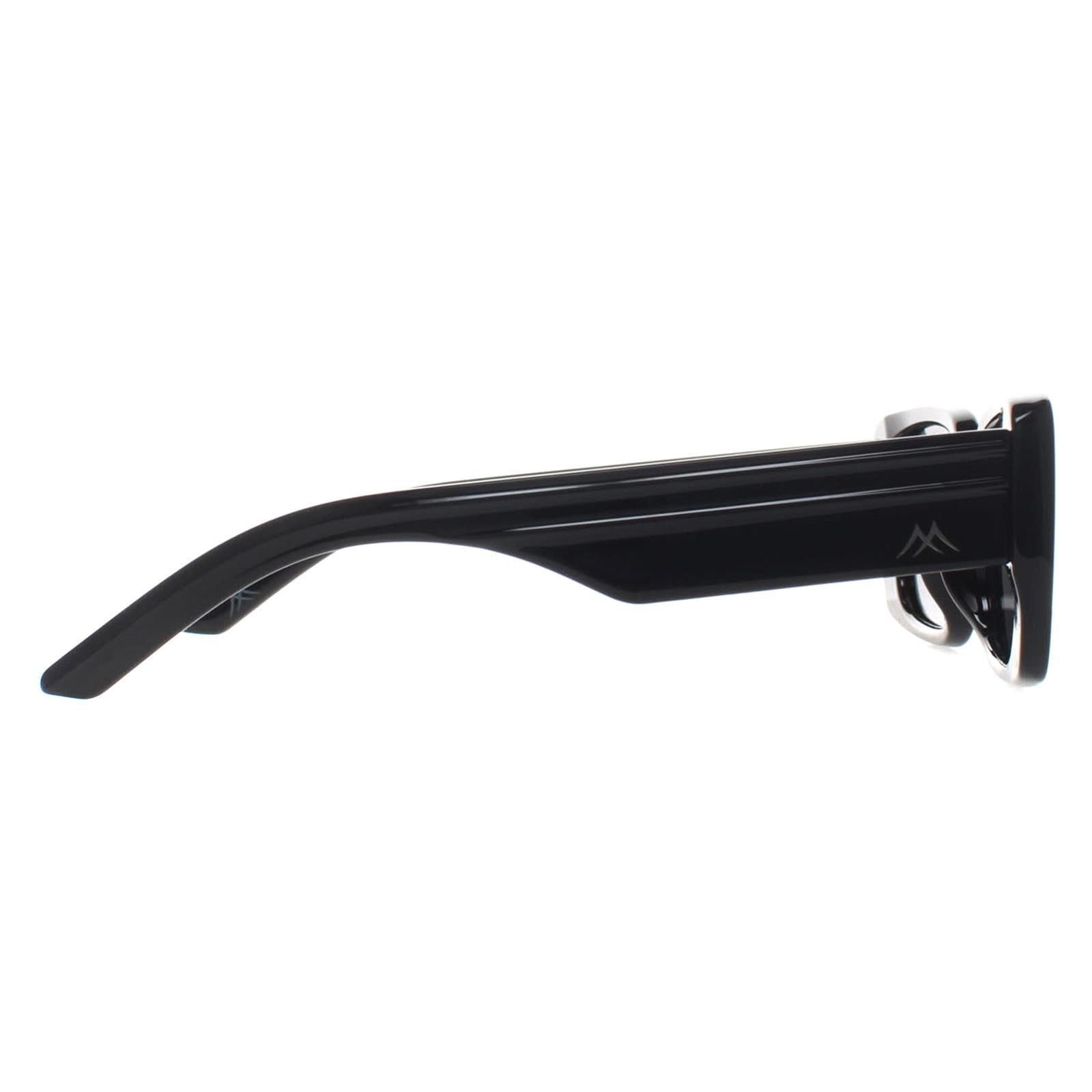 montana montana Women's Rectangle Shiny Black Smoke Polarized MP194 - 4