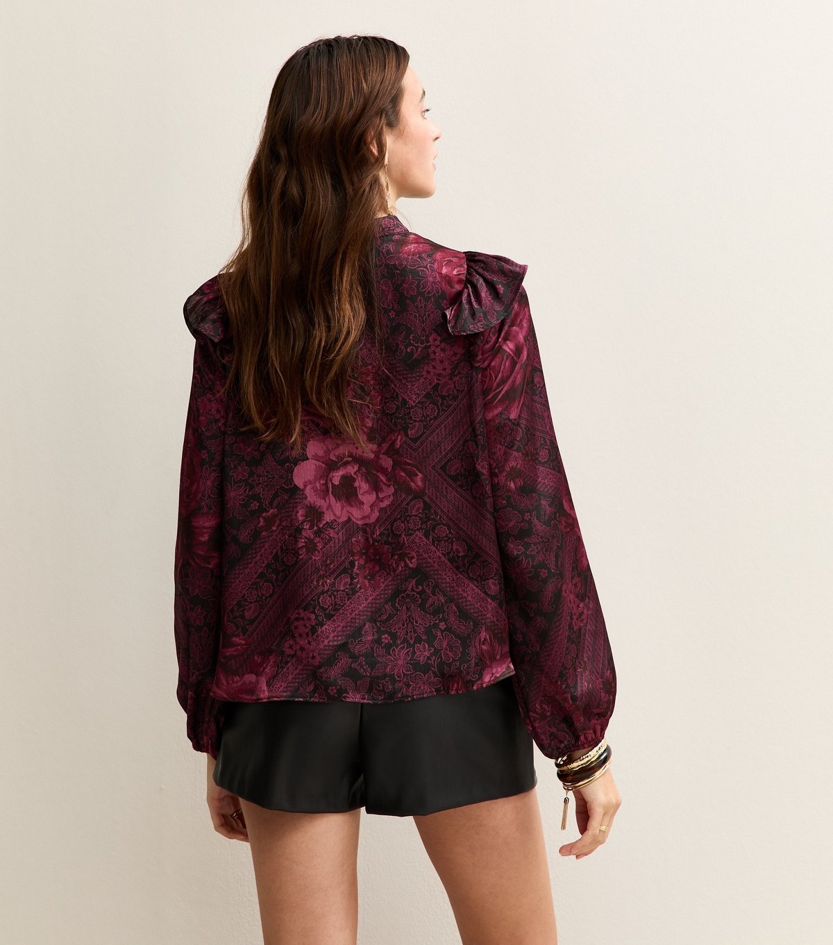 New Look Women's Red Floral Print High Neck Blouse New Look - 4