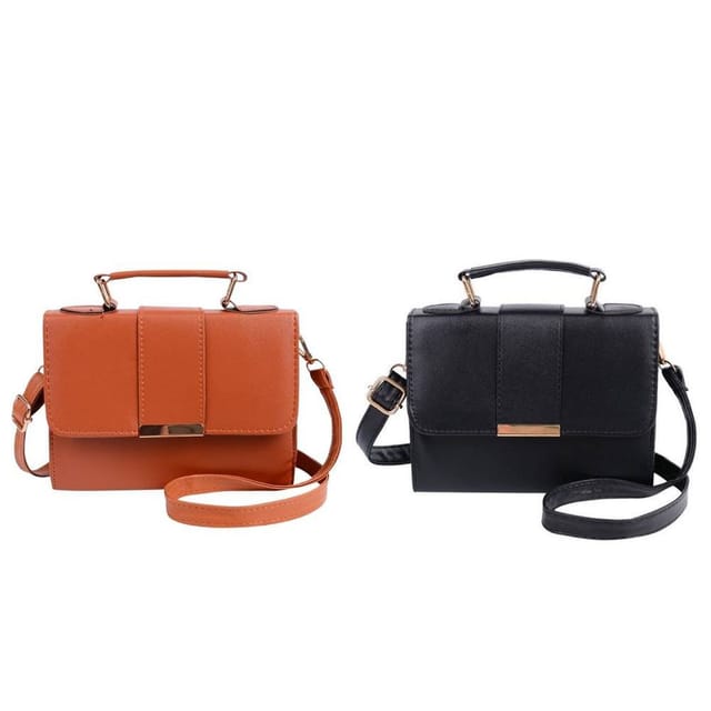 Lovii Lovii Women's Classic Leather Crossbody Handbag - Elegant Shoulder & Top Handle Bag in Black - 2