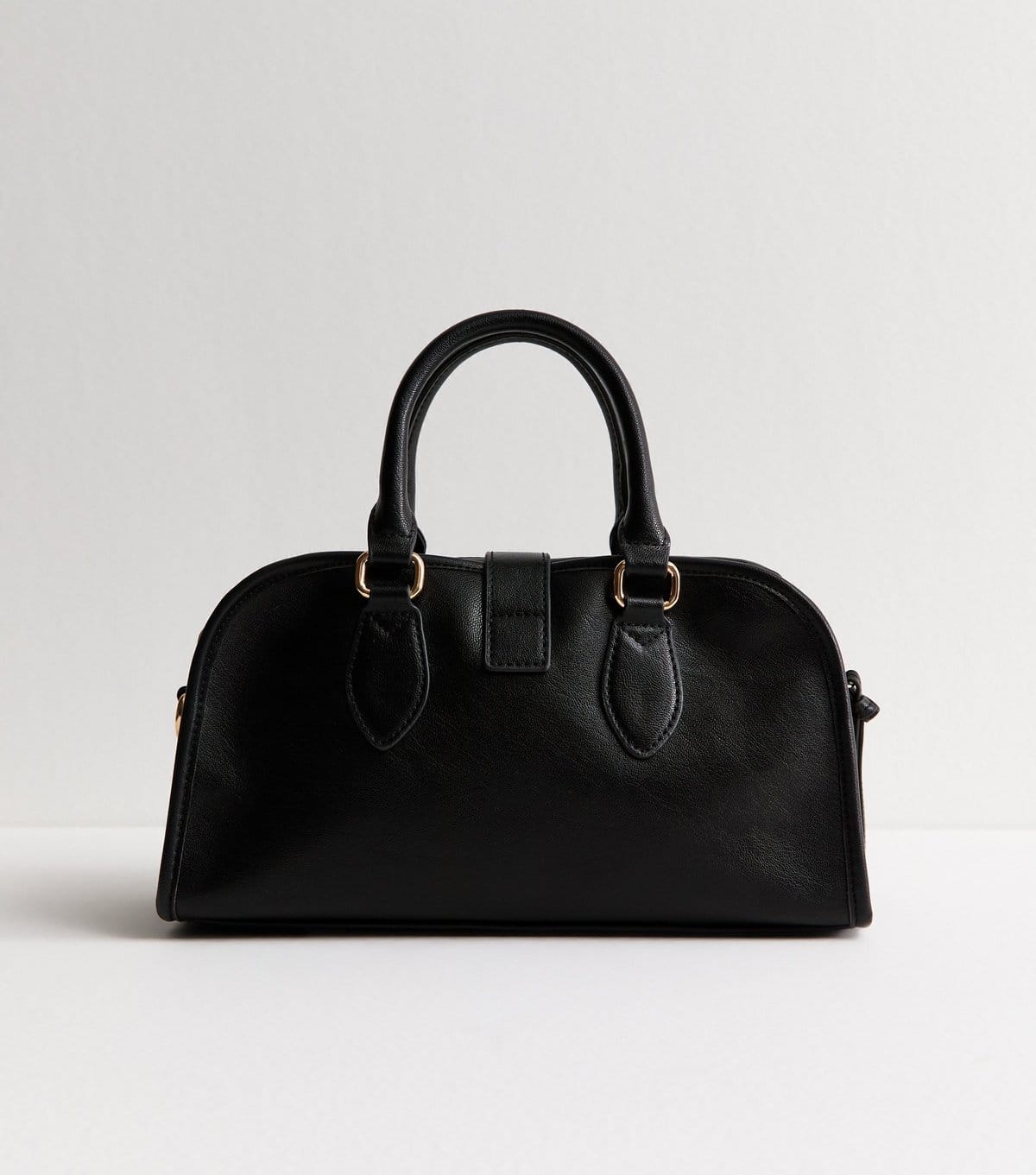 New Look Black Faux Leather Charm Detail Bowler Bag New Look - 4