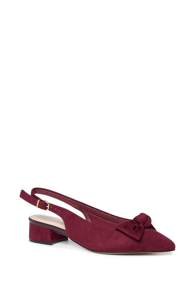 Paradox London Paradox London Women's Fallon' Wide Fit Block Heel Slingback Shoes in Burgundy - 3