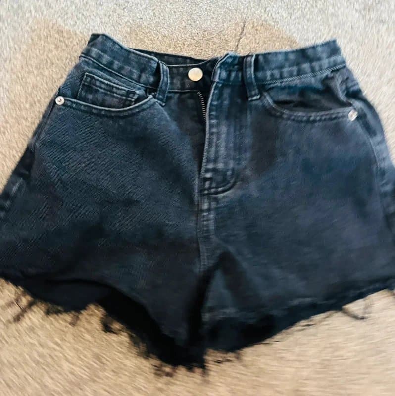 PrettyLittleThing Pretty little thing black denim shorts festival party holiday same day post