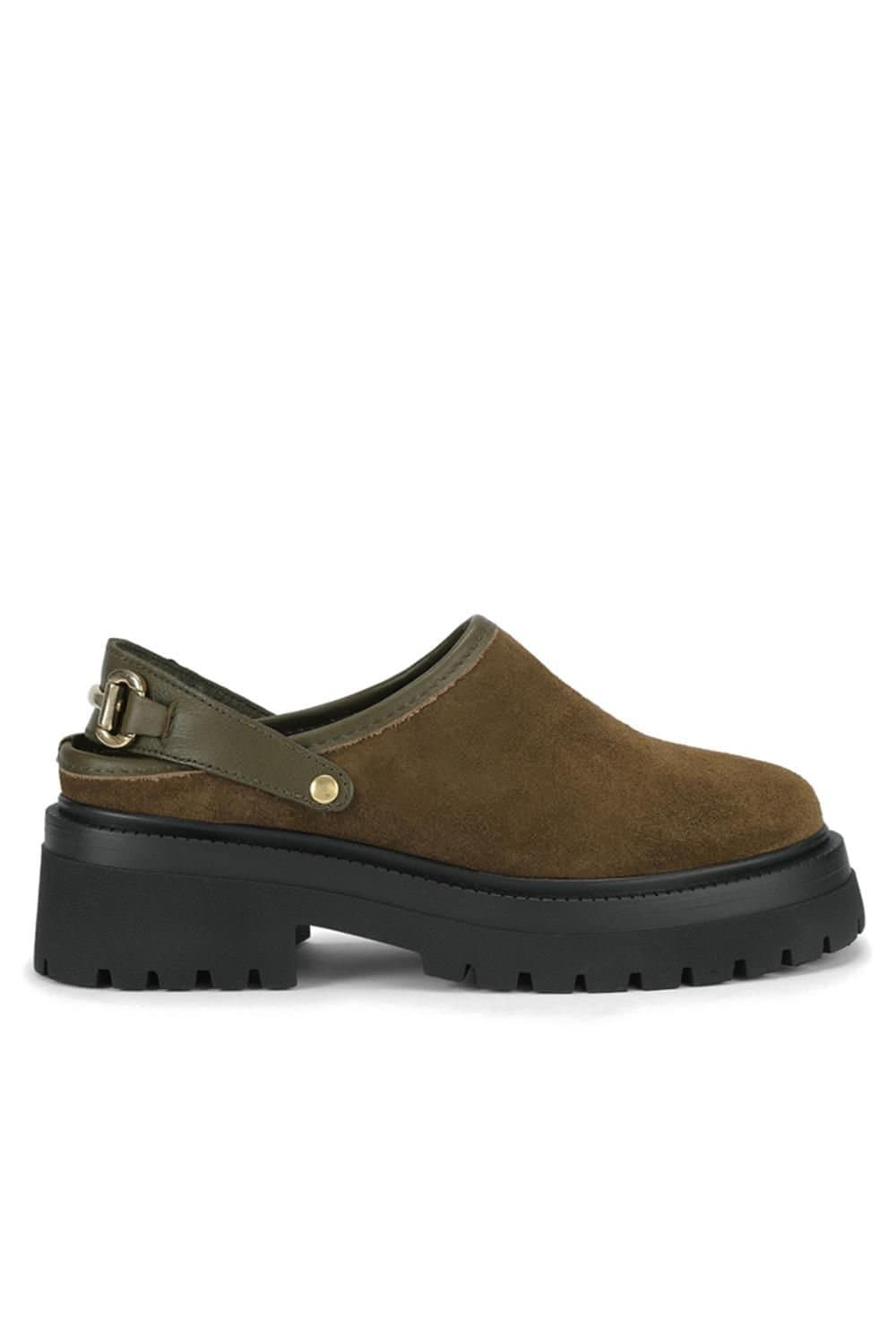 Steve Madden STEVE MADDEN Women's 'Erba Dark Green' Suede Flats in Dark Green