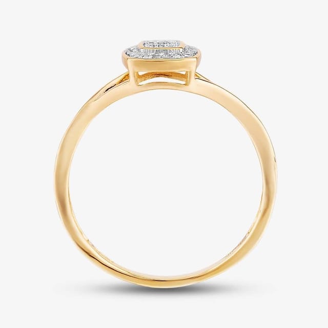T.H.Baker T.H.Baker Women's 9ct White Gold 1.00ct Diamond Cluster Trilogy Ring in Silver - 3
