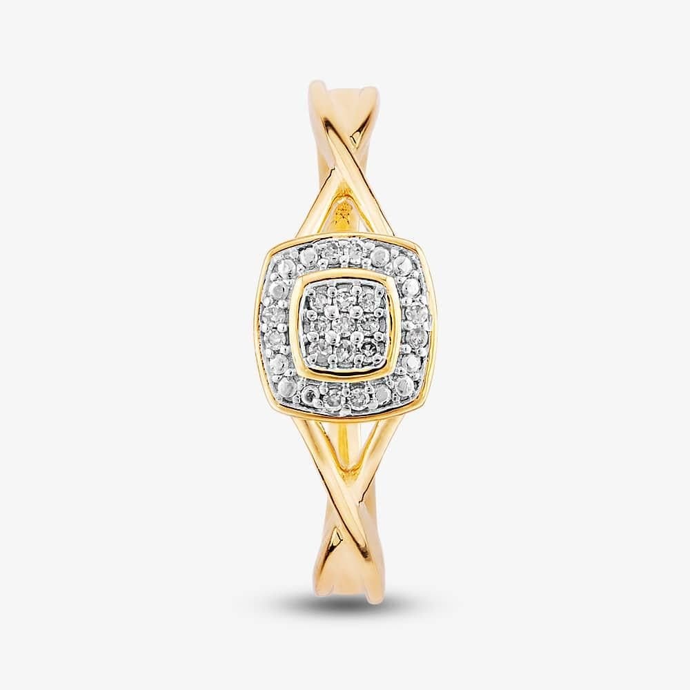 T.H.Baker T.H.Baker Women's 9ct White Gold 1.00ct Diamond Cluster Trilogy Ring in Silver - 4