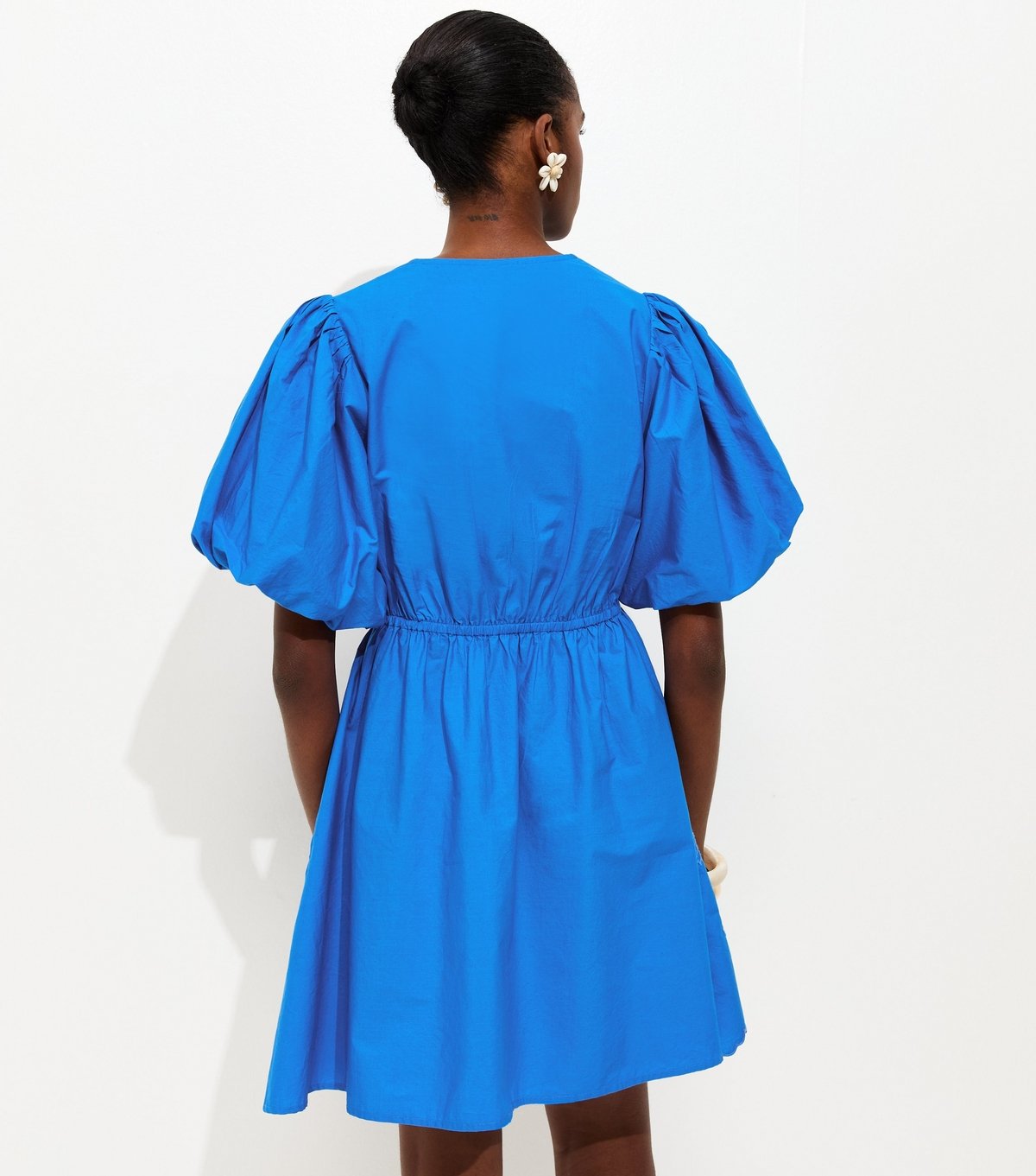 New Look Women's Bright Blue Embroidered Cutwork Mini Dress New Look - 4