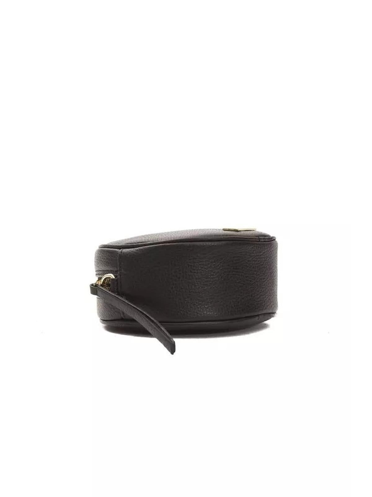Pompei Donatella Pompei Donatella Women's Small Oval Leather Crossbody Elegance in Black - 4