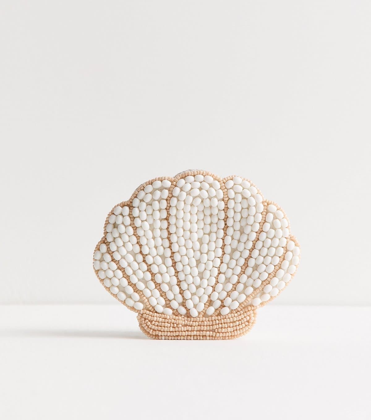 New Look Cream Beaded Shell Purse New Look
