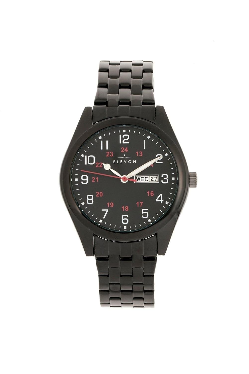 Elevon Elevon Men's Gann Bracelet Watch with Day & Date in Black